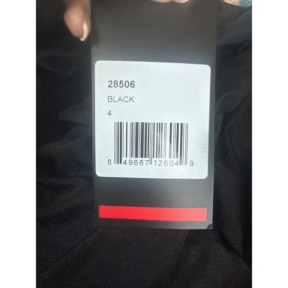 NWT La Femme 28506Off the Shoulder Dress with Tie Back and Slit Black Sz 4 $348